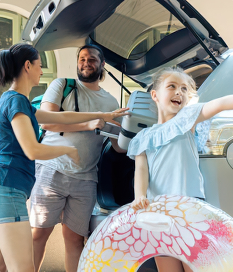Family enjoying their vehicle